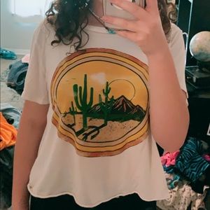vintage cactus, southern crop top